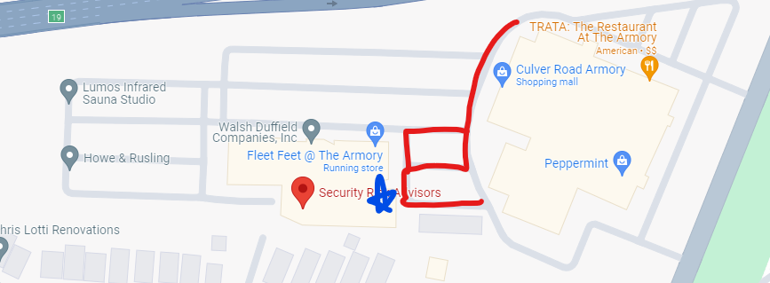 Map of location to Security Risk Advisors offices